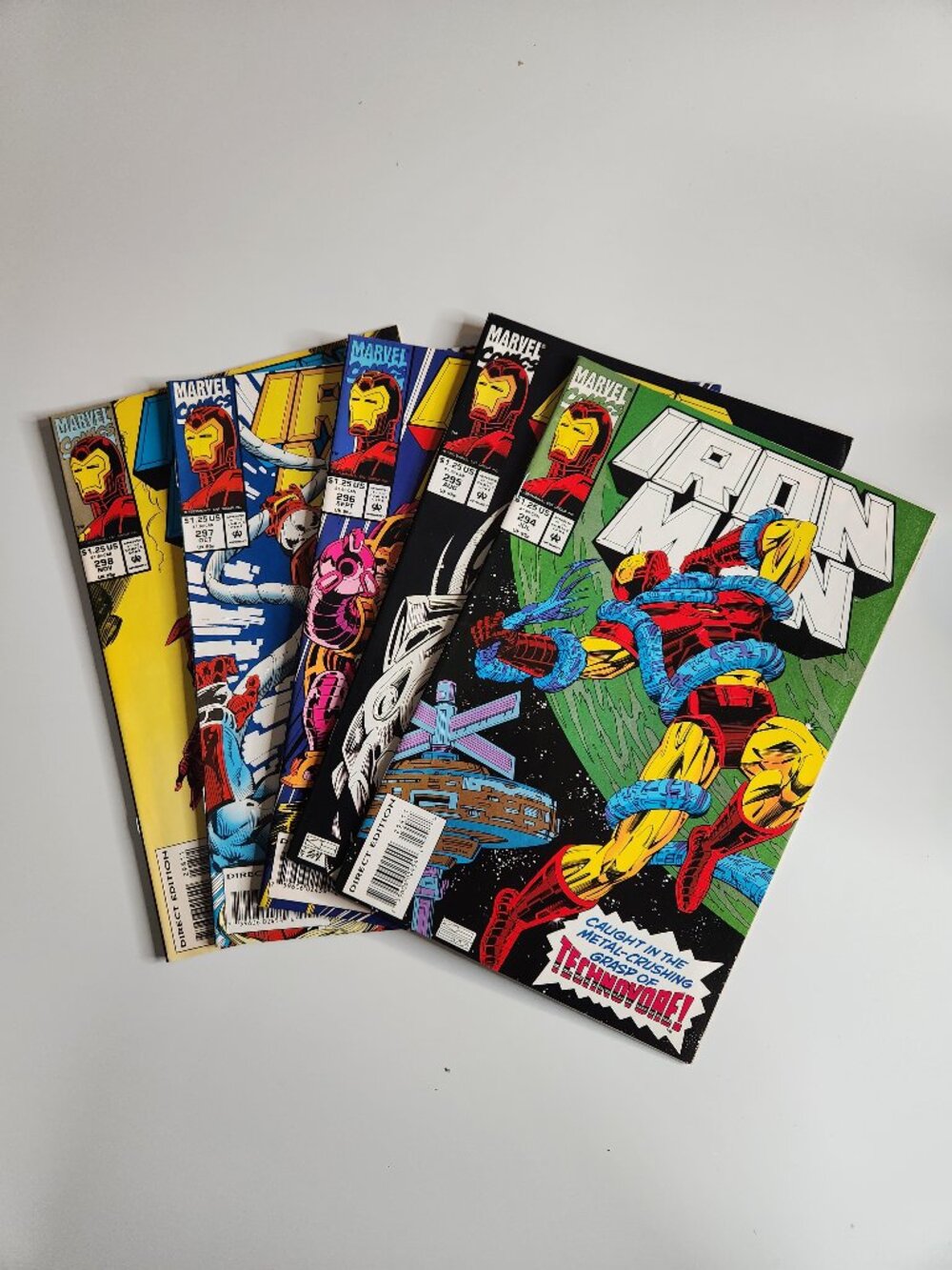 Lot 5 Iron Man Comic Books 294 295 296 297 298 Marvel Comics 1993 Technovore D